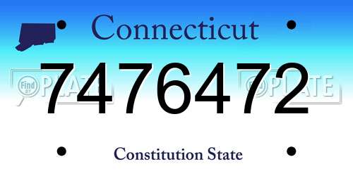7476472 Connecticut License Plate