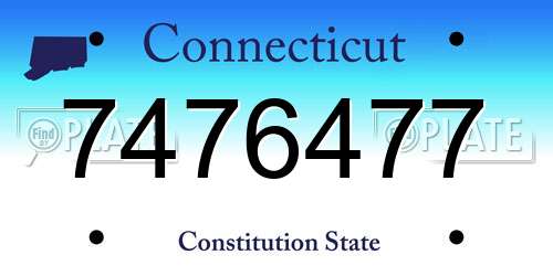 7476477 Connecticut License Plate