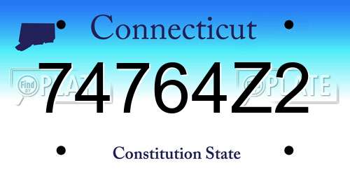 74764Z2 Connecticut License Plate