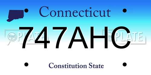 747AHC Connecticut License Plate