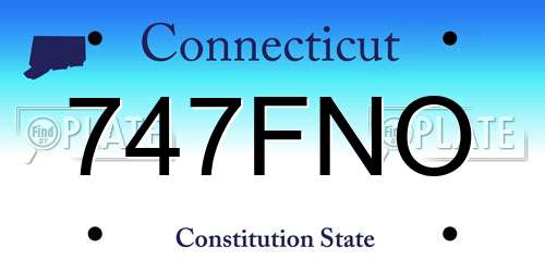 747FNO Connecticut License Plate