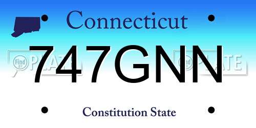 747GNN Connecticut License Plate