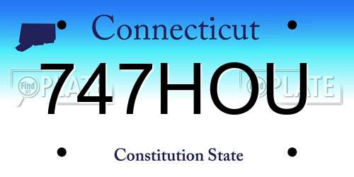 747HOU Connecticut License Plate