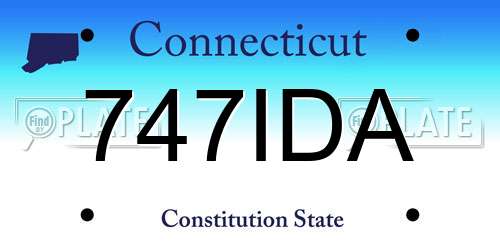 747IDA Connecticut License Plate
