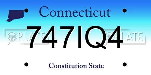 747IQ4 Connecticut License Plate
