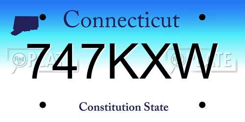 747KXW Connecticut License Plate