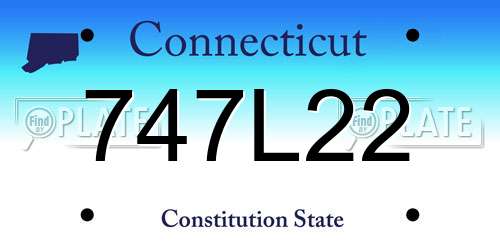 747L22 Connecticut License Plate
