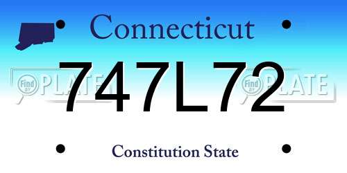 747L72 Connecticut License Plate