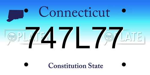 747L77 Connecticut License Plate