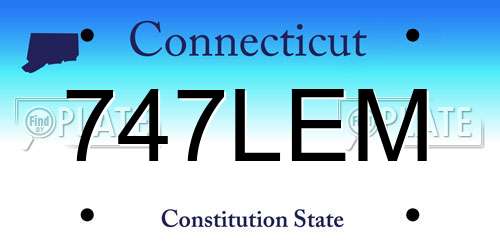 747LEM Connecticut License Plate