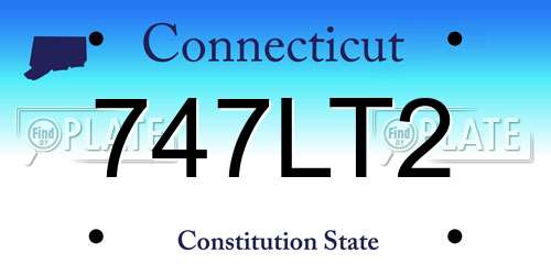 747LT2 Connecticut License Plate