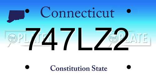 747LZ2 Connecticut License Plate