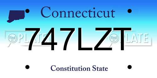 747LZT Connecticut License Plate