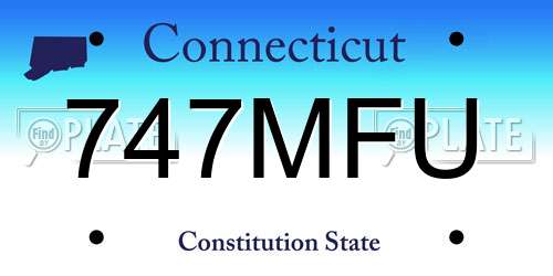 747MFU Connecticut License Plate
