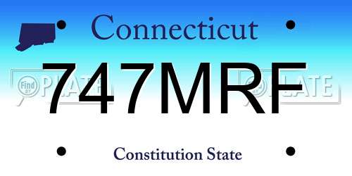 747MRF Connecticut License Plate