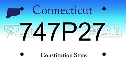 747P27 Connecticut License Plate