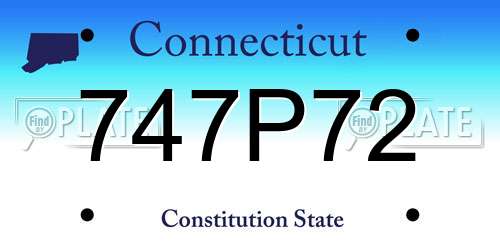 747P72 Connecticut License Plate