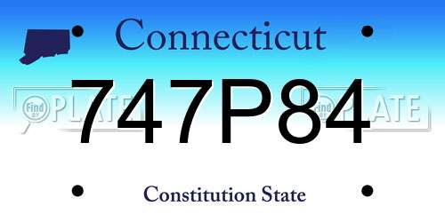 747P84 Connecticut License Plate