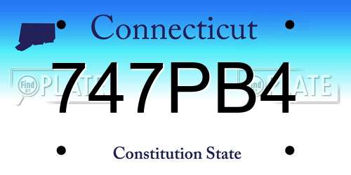 747PB4 Connecticut License Plate