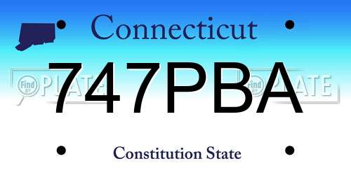 747PBA Connecticut License Plate