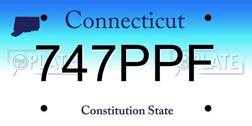 747PPF Connecticut License Plate