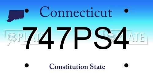 747PS4 Connecticut License Plate