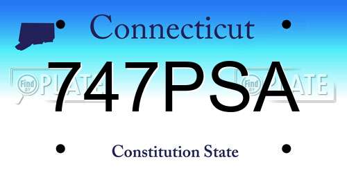 747PSA Connecticut License Plate