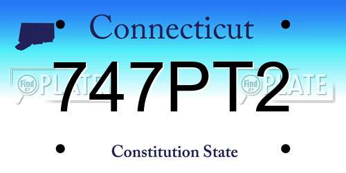 747PT2 Connecticut License Plate
