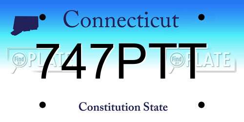 747PTT Connecticut License Plate