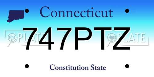 747PTZ Connecticut License Plate