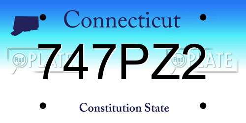 747PZ2 Connecticut License Plate