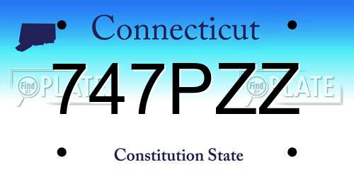 747PZZ Connecticut License Plate