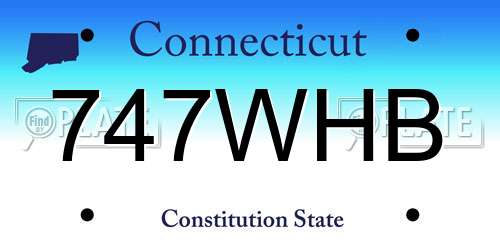 747WHB Connecticut License Plate