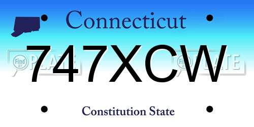 747XCW Connecticut License Plate
