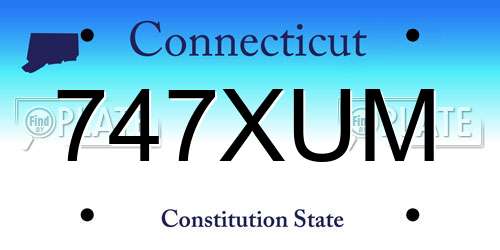 747XUM Connecticut License Plate