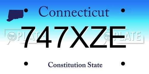 747XZE Connecticut License Plate
