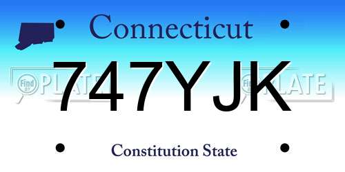 747YJK Connecticut License Plate