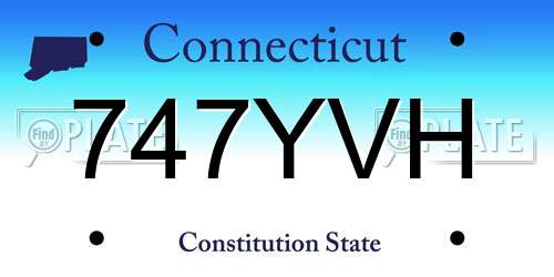 747YVH Connecticut License Plate