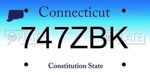 747ZBK Connecticut License Plate