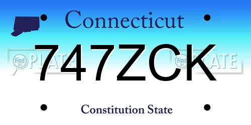 747ZCK Connecticut License Plate