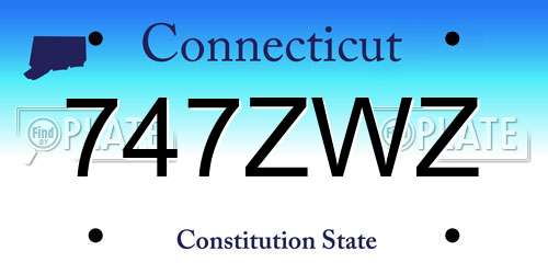747ZWZ Connecticut License Plate