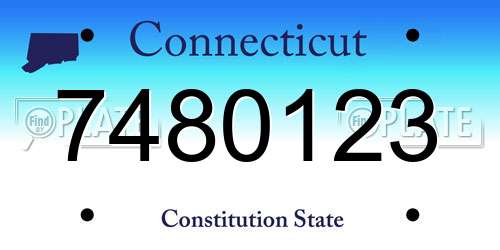 7480123 Connecticut License Plate
