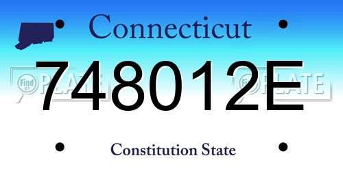 748012E Connecticut License Plate