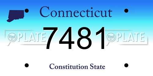 7481 Connecticut License Plate