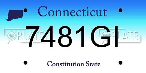 7481GI Connecticut License Plate