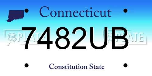 7482UB Connecticut License Plate