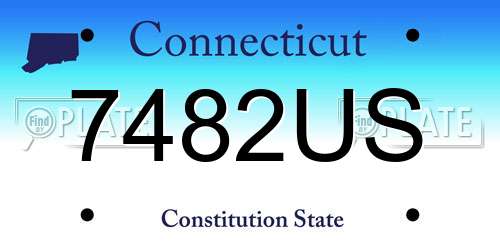 7482US Connecticut License Plate