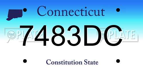 7483DC Connecticut License Plate