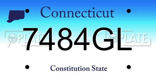 7484GL Connecticut License Plate