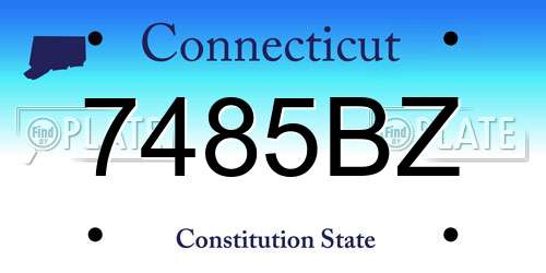 7485BZ Connecticut License Plate